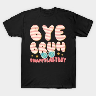 Groovy Bye Bruh Bro Happy Last Day of School GIft For Boy Girl Kids T-Shirt